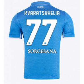 SSC Napoli Khvicha Kvaratskhelia #77 Domácí Dres 2024-25 Krátký Rukáv